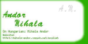 andor mihala business card